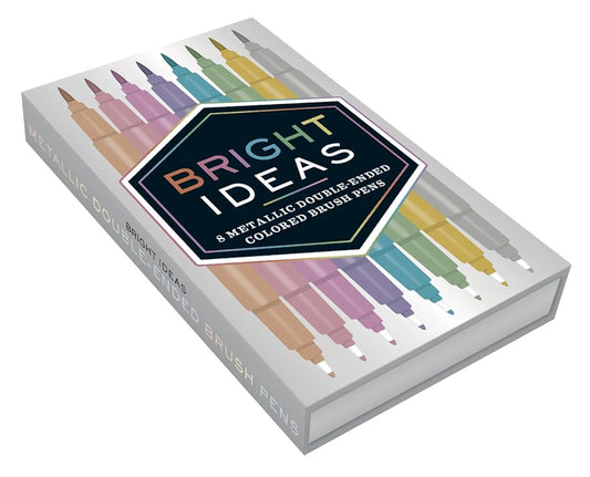 Bright Ideas: 8 Metallic Double-Ended Colored Brush Pens: (Dual Brush Pens, Brush Pens for Lettering, Brush Pens with Dual Tips) cover image